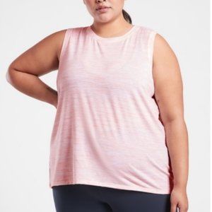 NWT Athleta Vital Textured Tank 2.0 Island Coral Bright White size 3X